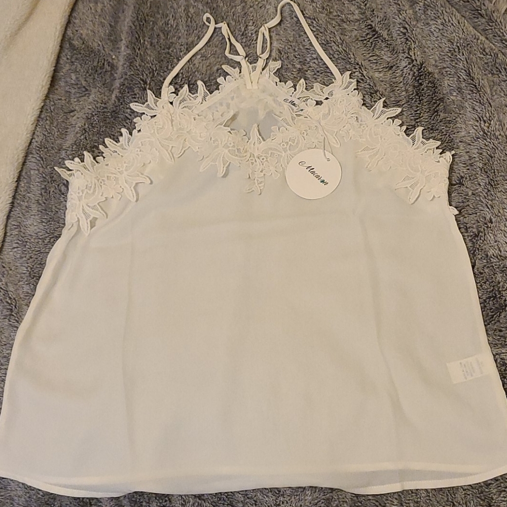 Ivory lace boutique camisole, large